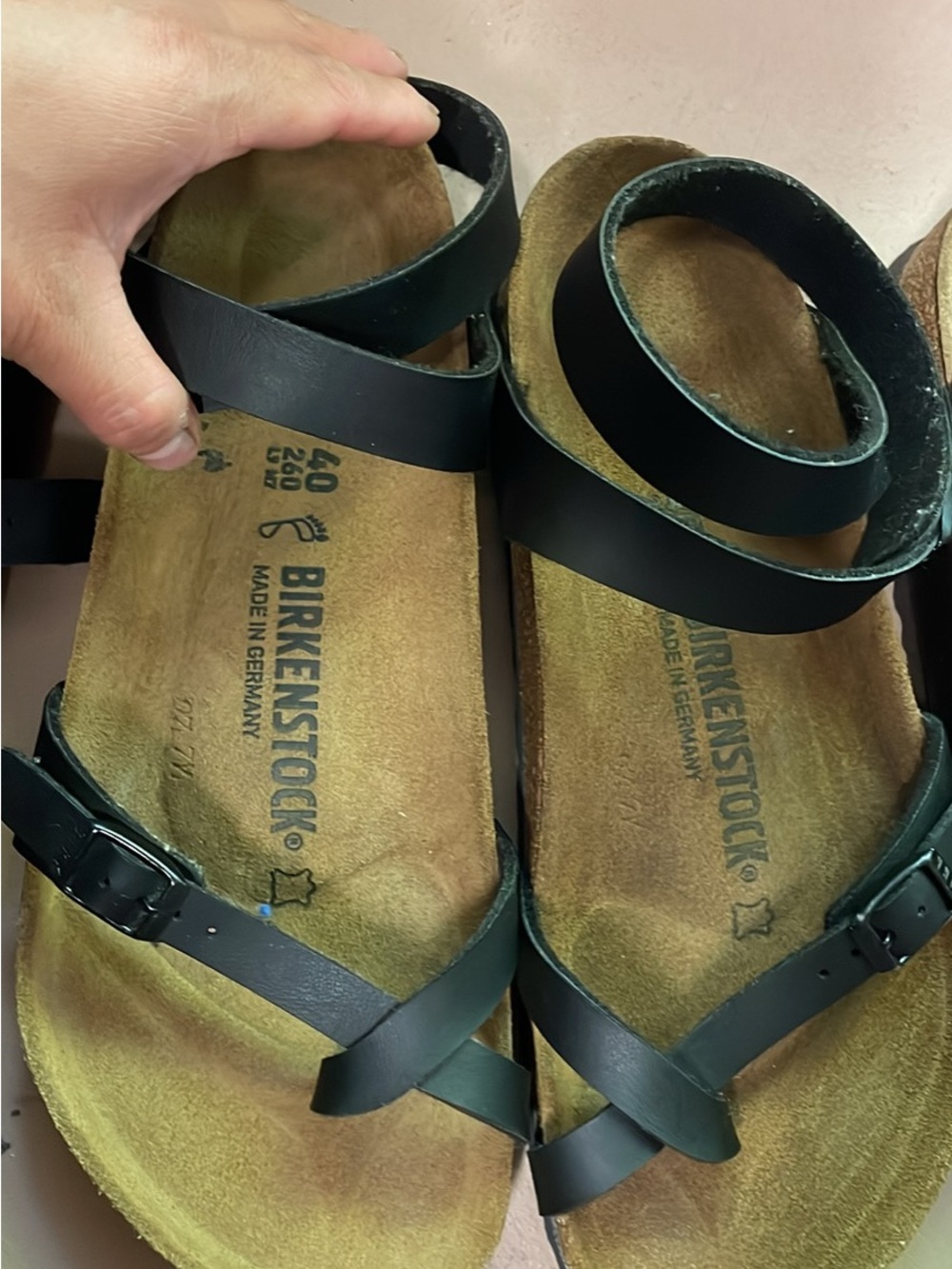 Birkenstock Black Leather Strappy Sandals
